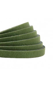 DQ leather flat 5mm Soft guacamole green